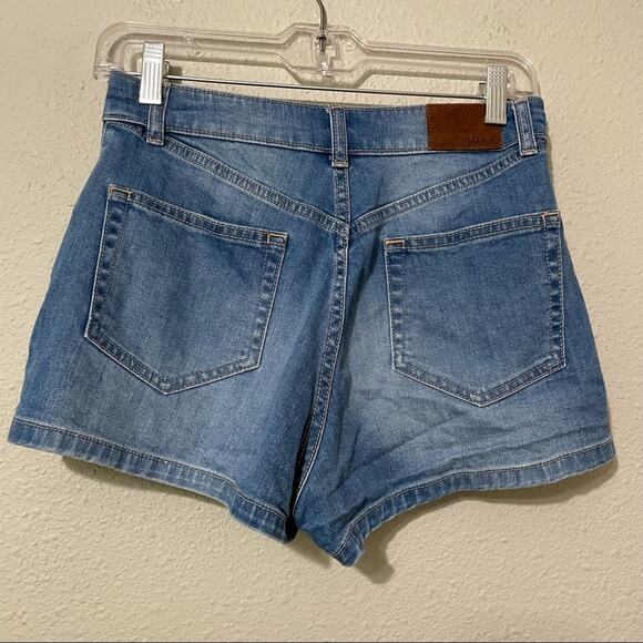 Roxy High Rise Super Short Jean Shorts Womens 26 Blue Denim Stretch Beach Summer - Picture 4 of 8